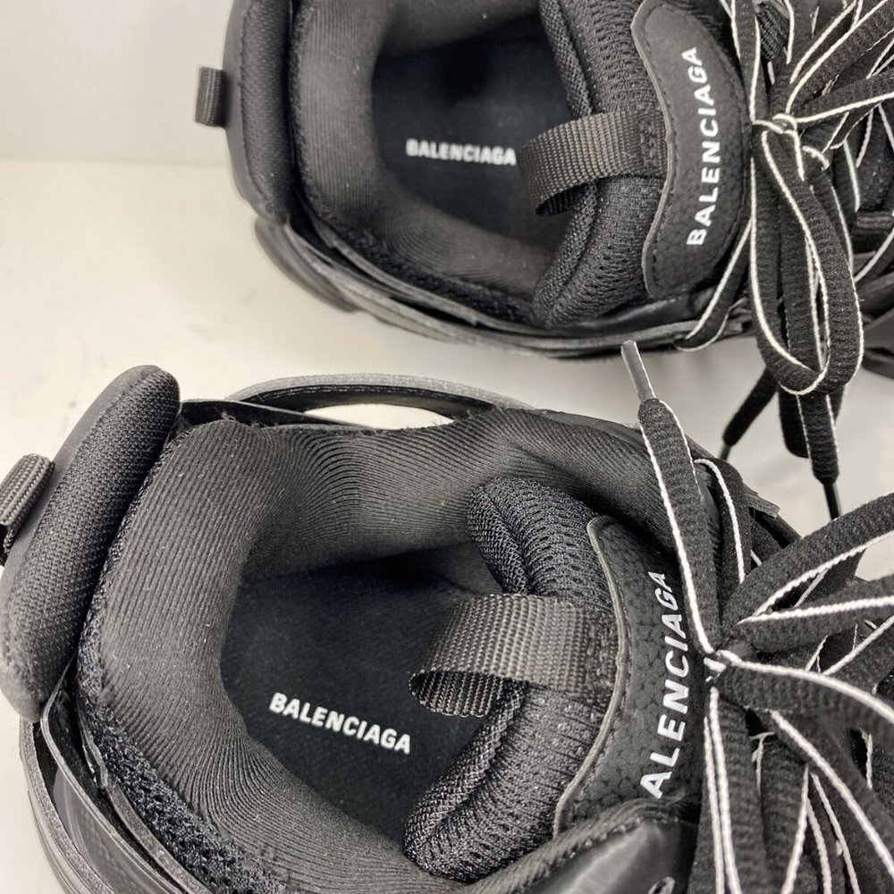 Balenciaga Black Track Trainers Mesh & Nylon Men’s Size 11 US 44 EUR with Bag - Picture 2 of 12
